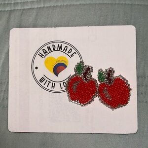 Apple Beaded Stud Seed Beaded embera Earrings